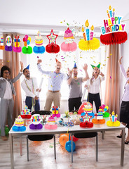 Birthday Table Decorations – 9 Pcs Colorful Happy Birthday Centerpieces for Tabl