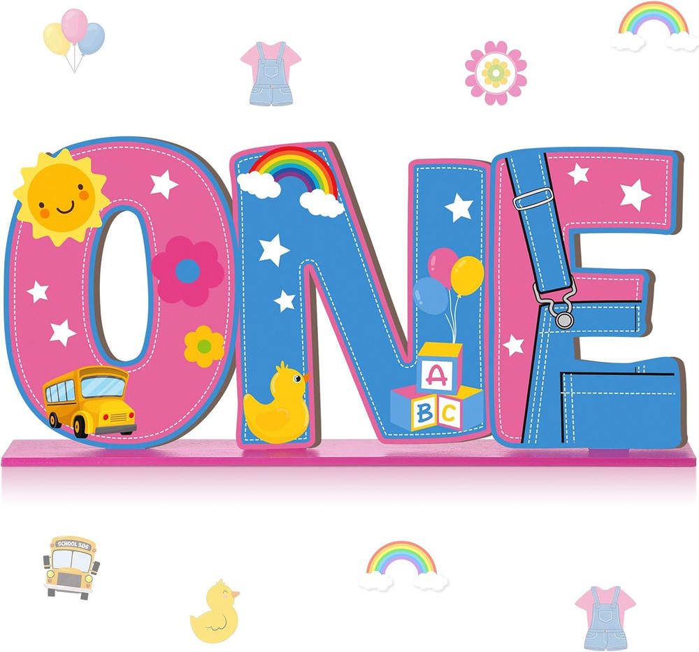 English Teacher Birthday Decorations One Letter Sign Table Centerpiece for Girl