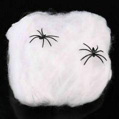 2 Pack Stretchable Spider Web + 2 Fake Spiders Halloween Party Decor Cobweb Prop
