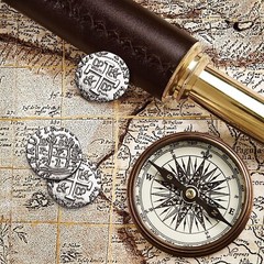 Silver Metal Pirate Coins Set – Toy Money Imitation, Spanish Doubloons – 1.06″