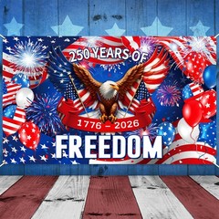 American 250th Birthday Decoration, 3.6 x 6 Ft American 17762026 Backdrop USA…