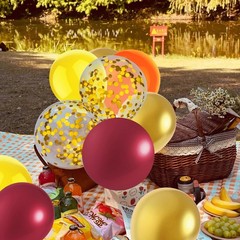 50 Pcs 12 Inch Fall Balloons Fall Birthday Party Decorations Burgundy Orange Yel