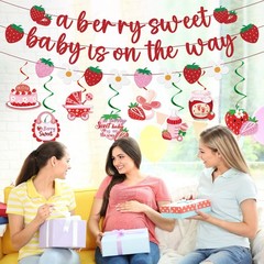Strawberry Baby Shower Decorations – A Sweet Baby Is on the Way Banners Cute …