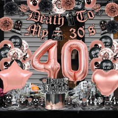 Death to My 30s Decorations 40th Birthday Decorations for Her Black and Rose …
