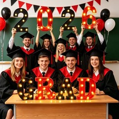 2026 Graduation Decorations, Light Up Letters «GRAD 2026» Sign, Graduation Pa…
