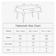 BALCONY & FALCON Reversible Waterproof Tablecloth Peach-Skin/Satin