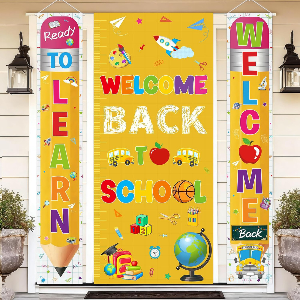 Welcome Back to School Decorations: 3Pcs Welcome Back to School Banner for Back