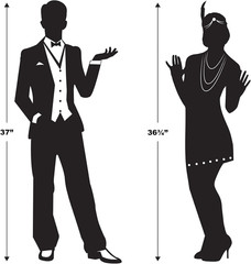 6-Piece Roaring 20’S Cutouts, Great Gatsby Party Decorations, 20’S Theme Décor,