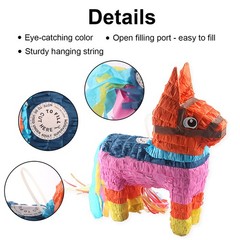 2Pack Donkey Pinata with Hanging Loop Cinco de Mayo Birthday Mexican Party Decor