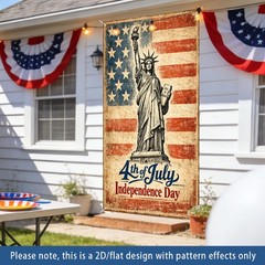Door Banner Backdrop U.S. Independence Day Decor 35.4×70.86 Inches Polyester Vin