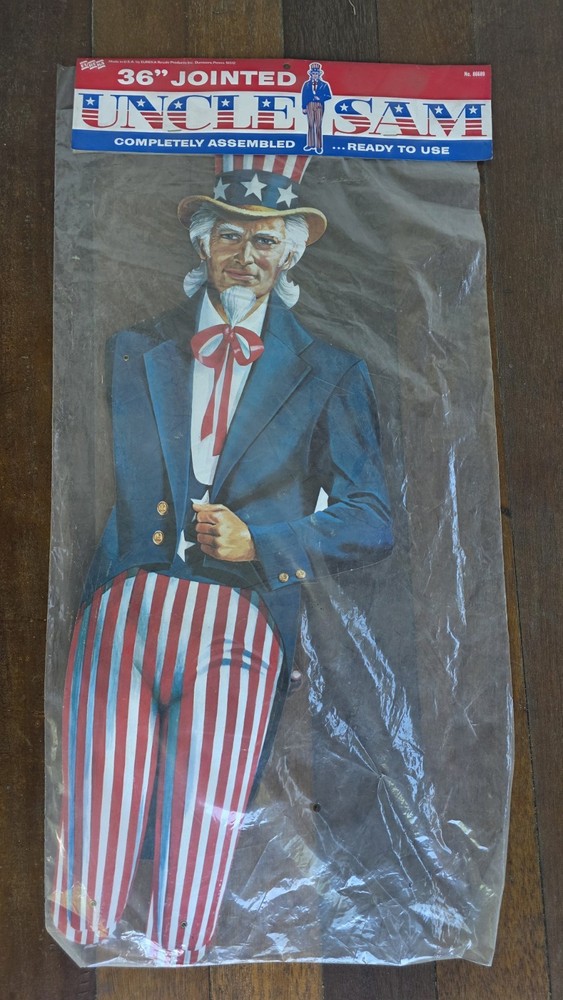 36″ Jointed Uncle Sam Decoration 1976 EUREKA Patriotic 4th Of July NOS