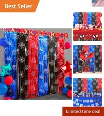 Spider Web Birthday Decorations, 2 Pack Spider Party Supplies 3.3×6.6ft Tinse…