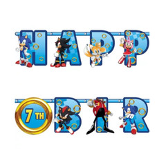 Sonic The Hedgehog Birthday Party Banner Jumbo Personalize Any Age Knuckles