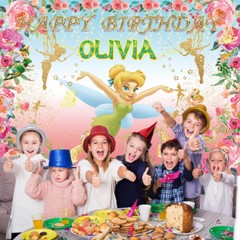 Tinkerbell Personalised Custom Banner Backdrop Party Supplies Birthday Gift