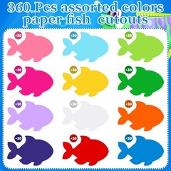 Tropical Fish Paper Cutouts Assorted Colors Bulletin Board 3.9 Inch 360 PCS