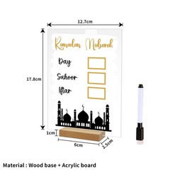 Ramadan Countdown Calendar Eid Mubarak Table Decoration Acrylic Home Decor TL