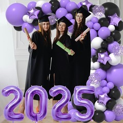 Graduation Decorations Class Of 2026: Purple and Black 2026 Graduation Balloo…