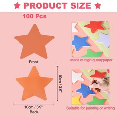 100 PCS 3.9×3.9 Inch Orange Star Cutouts Shaped Paper Cards DIY Projects
