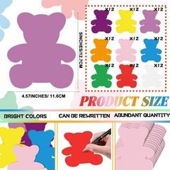 108 PCS Bear Shape Paper Cutouts Assort Colors Classroom Decor 4.65×4.21in