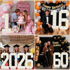 2.4FT Light Up Numbers for 50th Birthday Decor