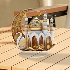 Ramadans Home Decors 2D Eid Mubarak Decoration Islamic Holiday Gift for Family