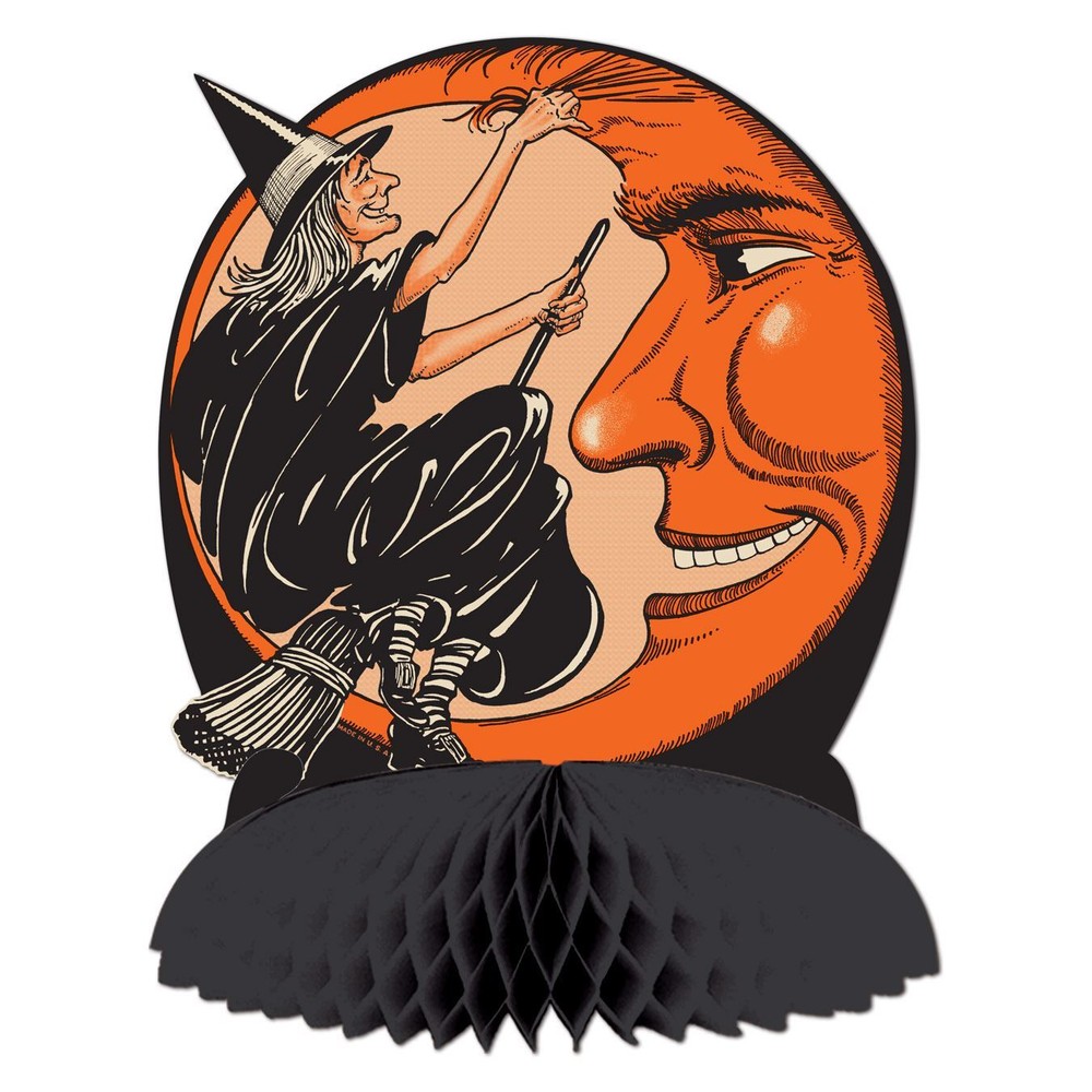 Beistle Witch and Moon Halloween Centerpiece (1/Pkg) Party Supply Decoration