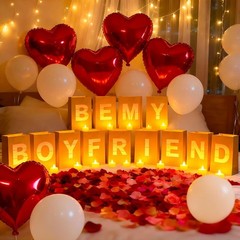 Elegant Light Up Letters with LED Lights and Decorative Rose Petals for Parties