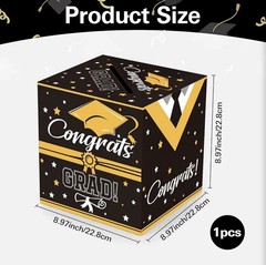Graduation Decorations Grad Box Grad Party Favors Decor Supplies Black
