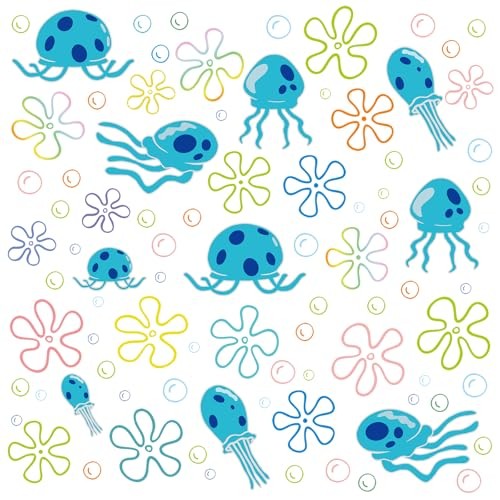 117 PCS Jellyfish Bubbles Wall Stickers Under The Sea Birthday Party