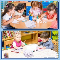 200 Pcs White Blank Handprint Paper Hand Shape Cut-Outs for Kids DIY Craft