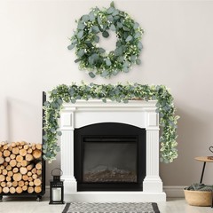 Sggvecsy 6 Pack Artificial Eucalyptus Garland Leaves 6PCS, Green