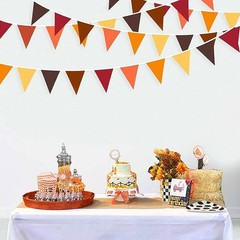 32FT FALL TRIANGLE FLAG BANNER PENNANT GARLAND THANKSGIVING 36PCS