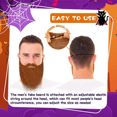 Fake Beards,Funny False Mustaches,Costume Beard Halloween for Adults and Kids
