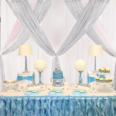 Silver Sequin Backdrop Curtains 2 Panels 2ftx8ft Birthday Sequin Curtain for