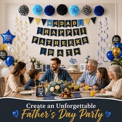 Father’s Day Decorations for Home, Happy Father’s Day Banner with #1 Dad Banner,