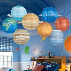 8 PCS Planet Paper Outer Space Party Decorations Solar System Planets Hanging…