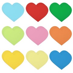 72pcs 6×5.2 Inch Heart Paper Cutouts, 9 Colors Large Heart Shaped Cardstock D…