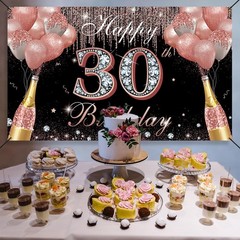 Happy 30th Birthday Decorations for Women Rose Gold, Cheers to 30 Years Birthday