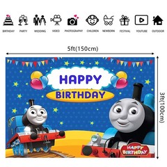 Thomas Train Party Decorations Backdrop Banner Poster Vinyl Birthday Gift