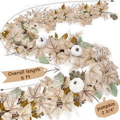 Fall Decorations for Home – 2 Pack 6Ft Autumn Maples Leaf Pumpkin Garlands – …
