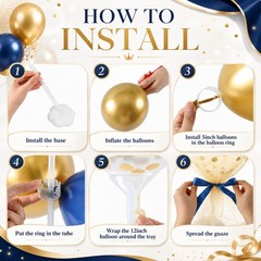 4 Set Table Centerpieces Balloons Stand Kit Table Stand Holder with Tulle and…