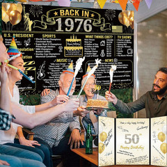 50Th Birthday Decorations for Men Women, 32PCS Back in 1976 Birthday Party Suppl