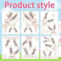6 Sheets Easter Bunny Window Clings Happy Easter Window Stickers Easter Window..