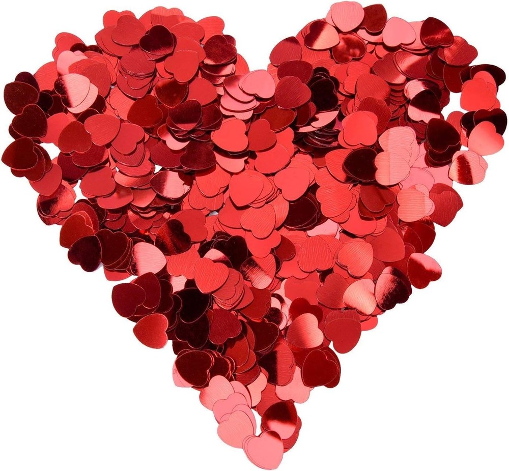 Red Metallic Foil Confetti(0.59 inch) Heart Glitter Table Confetti for Party …