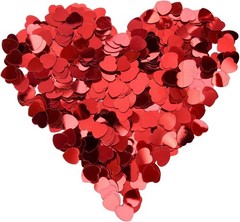 Red Metallic Foil Confetti(0.59 inch) Heart Glitter Table Confetti for Party …