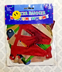 WELCOME HOME Letter Banner 4.25 Feet Long Multicolor Servicemen, Students +