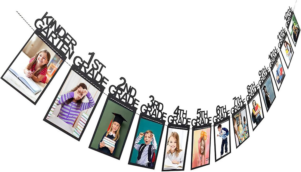 13Pcs K-12th Grade Graduation Photo Banner Picture Display Backdrop Party Decor