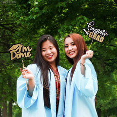 , Glitter Graduation Photo Props 2026 – Pack of 34 | Black and Gold Photo Props