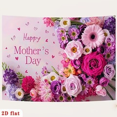 Party Backdrop 2D Flat Banner 1pc Happy Mother’S Day Floral Backdrop Decoration☋