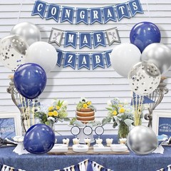 OuMuaMua 62pcs Silver Navy Blue Balloons Kit 12 Inches Silver Blue Party Dec…